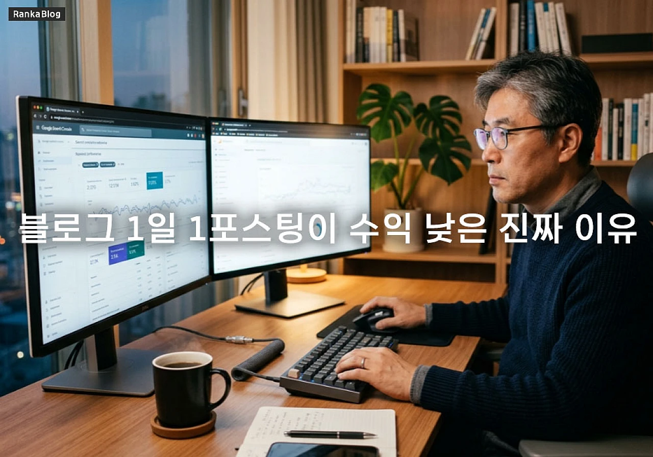 블로그 1일 1포스팅이 수익 낮은 진짜 이유와 저품질 위험성