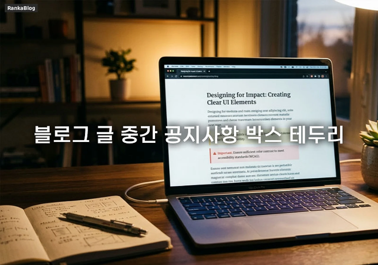 블로그 글 중간 공지사항 박스 테두리 CSS 이쁜 강조 소스코드 공유