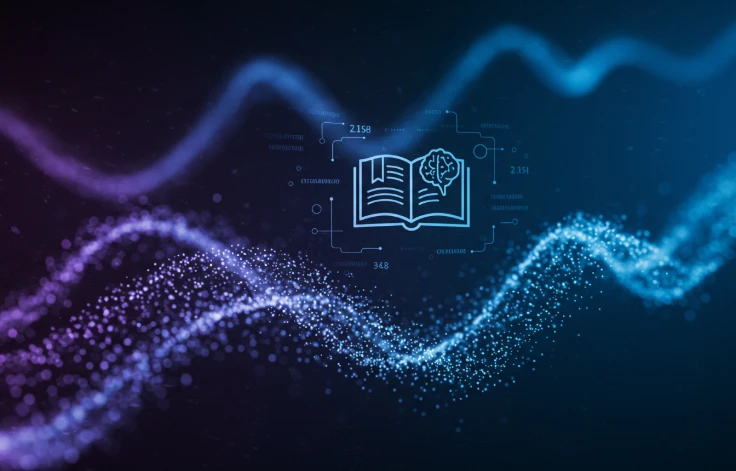 ChatGPT의 학습 중심 데이터 수집 방식을 상징하는 디지털 배경의 인포그래픽