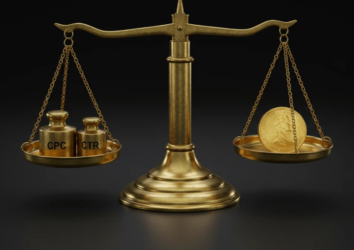 클릭당 단가와 클릭률이 균형을 이루는 저울