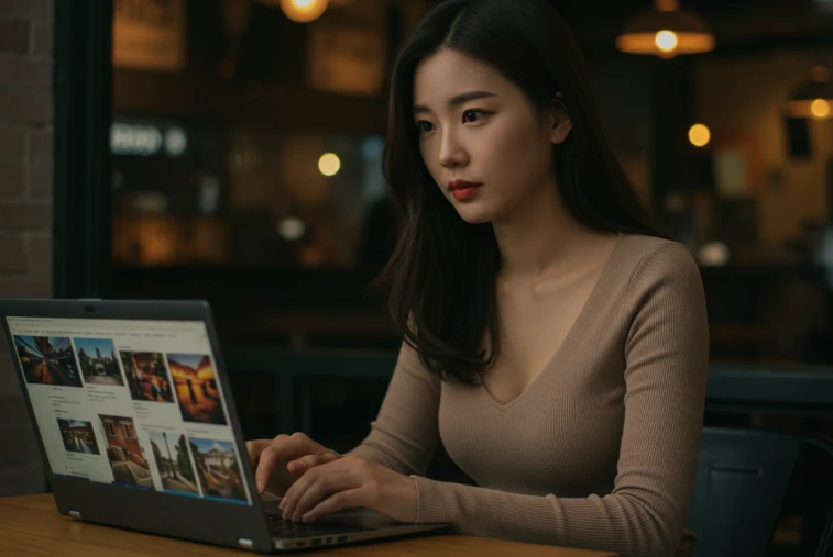 블로그 글에 이미지를 삽입하여 글의 완성도를 높이는 모습.