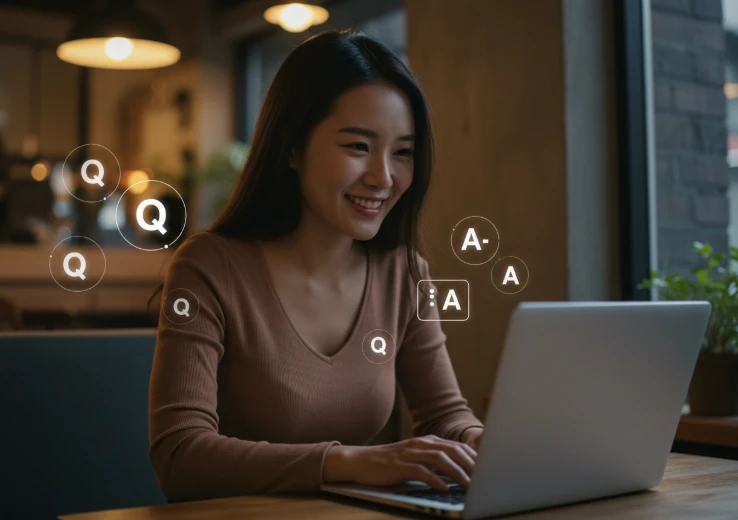 사용자의 검색 의도를 정확히 파악하여 만족하는 블로거의 모습.