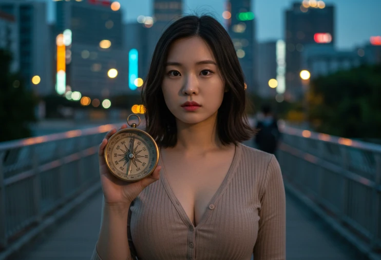 키워드 분석 도구로 블로그 수익화의 방향을 찾는 한국 여성.