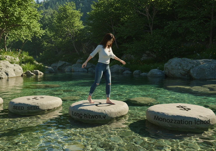 블로그 수익화 키워드를 찾는 3단계 전략을 상징적으로 보여주는 사진.