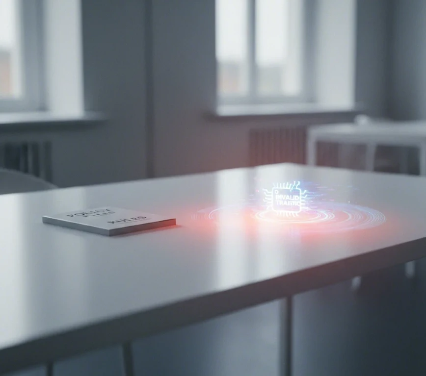 정책 위반과 무효 트래픽 경고를 상징하는 두 개의 아이콘이 있는 화면 정책 위반과 무효 트래픽 경고를 상징하는 두 개의 아이콘이 있는 화면