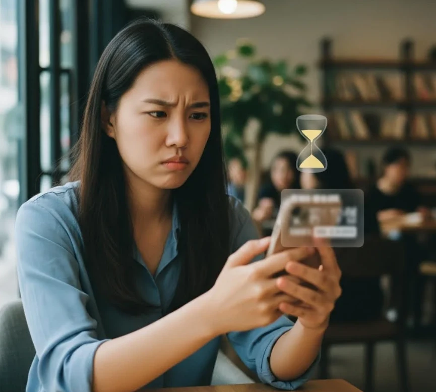 앵커 광고에 방해받아 짜증 나는 사용자